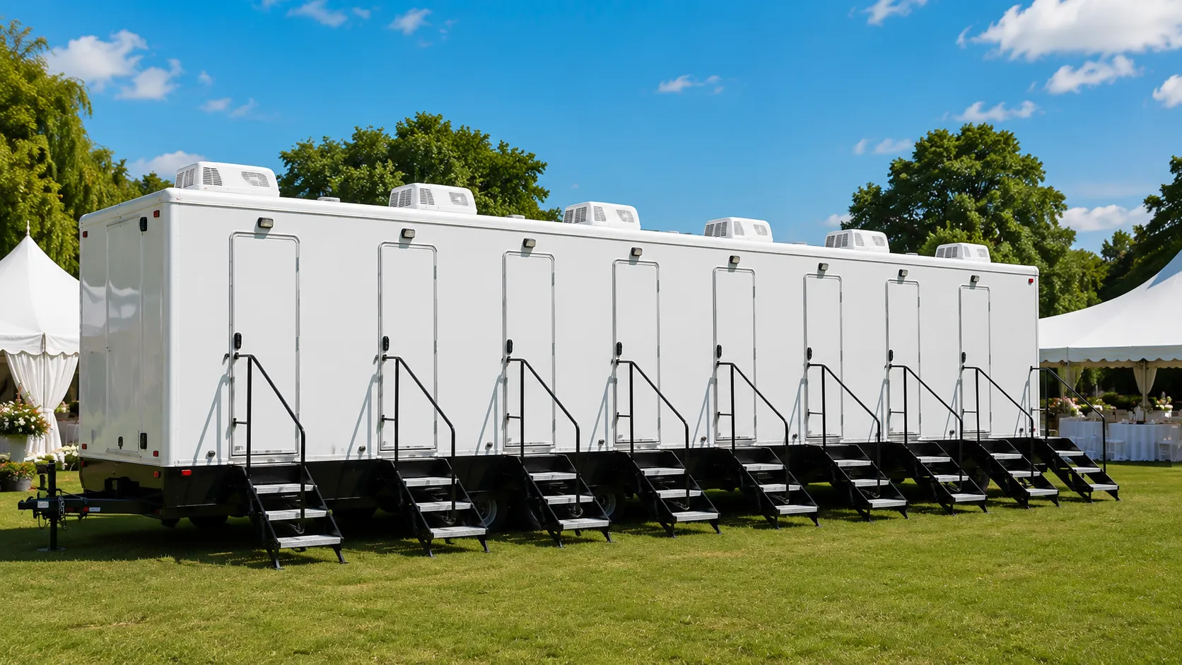 8 Stall Restroom Trailer in Coral Springs, FL